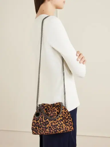 Stella McCartney Falabella Mini Leopard-print Velvet Drawstring Bag | Thumbnail 2 Stella McCartney Falabella Mini Leopard-print Velvet Drawstring Bag | Thumbnail 2