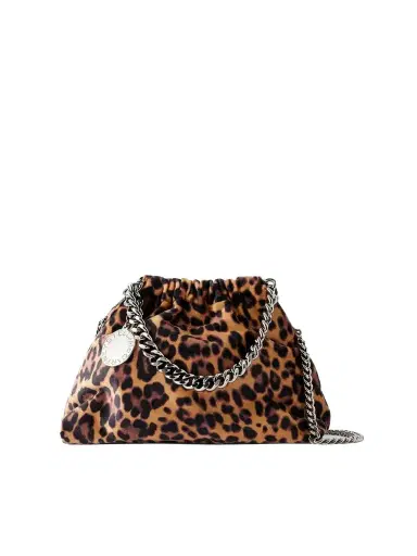 Stella McCartney Falabella Mini Leopard-print Velvet Drawstring Bag | Thumbnail 1 Stella McCartney Falabella Mini Leopard-print Velvet Drawstring Bag | Thumbnail 1