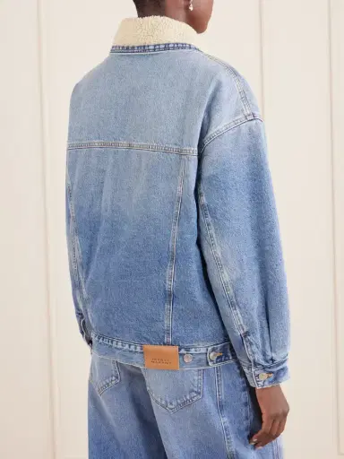 Isabel Marant Pimia Plush-trimmed Denim Jacket | Thumbnail 4