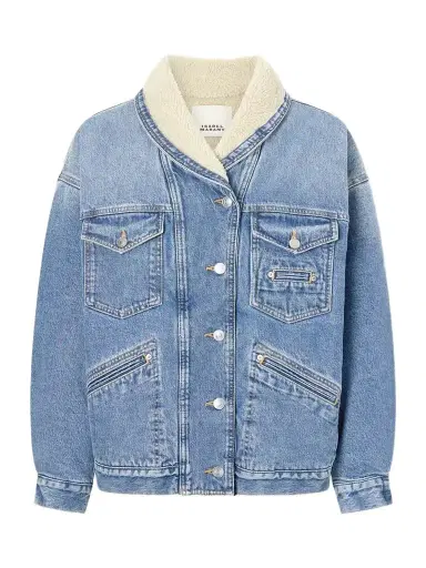 Isabel Marant Pimia Plush-trimmed Denim Jacket | Thumbnail 1