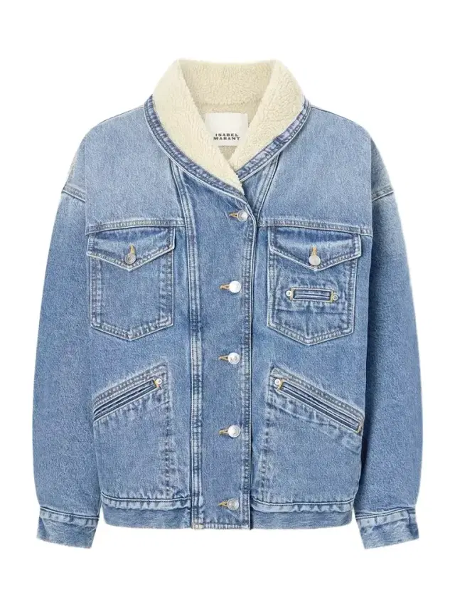 Isabel Marant Pimia Plush-trimmed Denim Jacket
