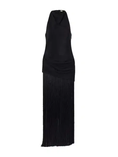 Cult Gaia Noosha Fringed Silk Halterneck Maxi Dress | Thumbnail 1