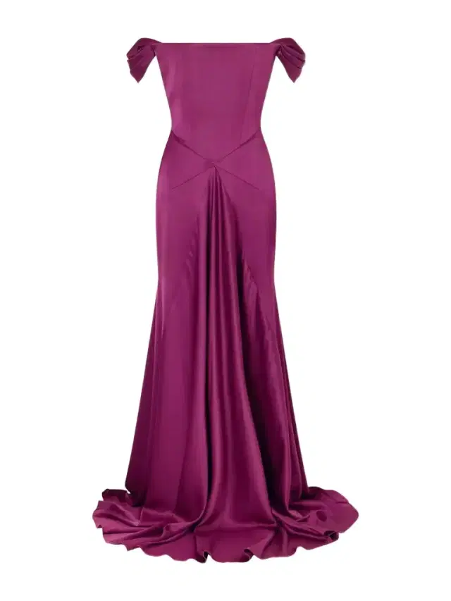 Alex Perry Satin Off-the-shoulder Gown