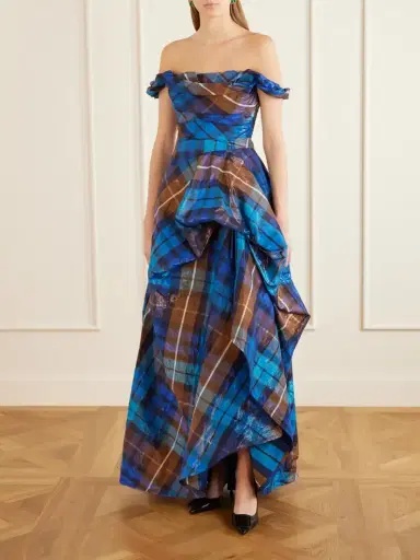 Vivienne Westwood Chichi Asymmetric Checked Organza-cloqué Gown | Thumbnail 2 Vivienne Westwood Chichi Asymmetric Checked Organza-cloqué Gown | Thumbnail 2