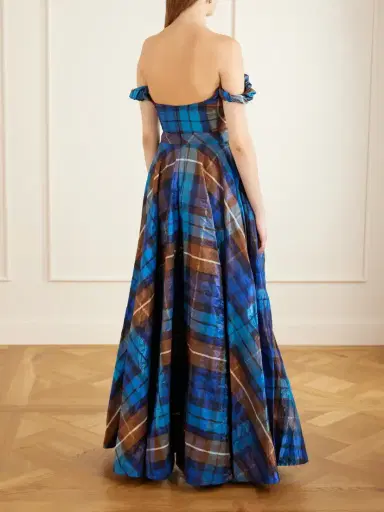 Vivienne Westwood Chichi Asymmetric Checked Organza-cloqué Gown | Thumbnail 3 Vivienne Westwood Chichi Asymmetric Checked Organza-cloqué Gown | Thumbnail 3