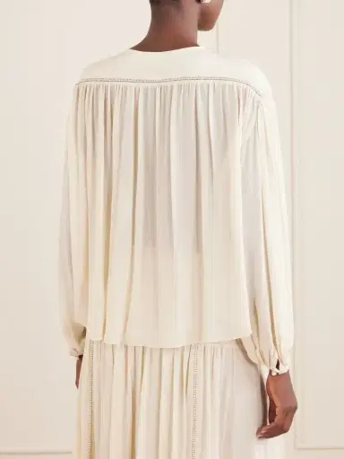 Isabel Marant Nuna Embellished Gathered Silk Blouse | Thumbnail 4