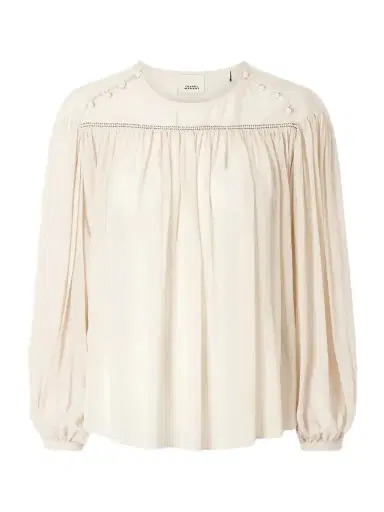 Isabel Marant Nuna Embellished Gathered Silk Blouse | Thumbnail 1