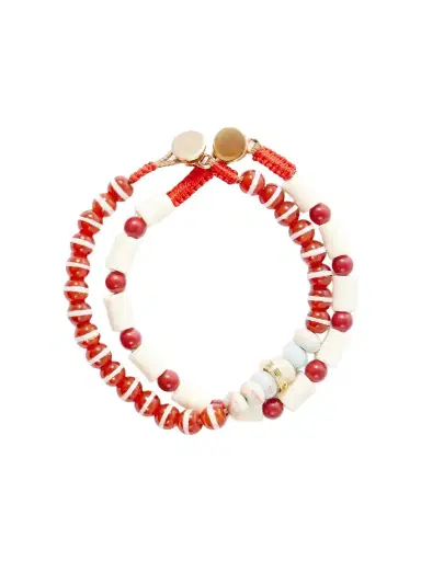 Roxanne Assoulin Set Of Two Paprika Agate Beaded Bracelets | Thumbnail 1