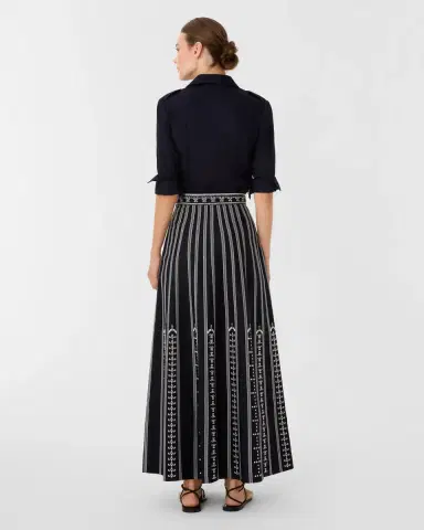 Emporio Sirenuse Camille Skirt with Greek Mask Embroidery | Thumbnail 11