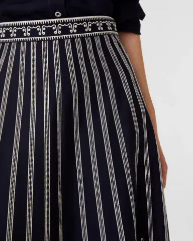Emporio Sirenuse Camille Skirt with Greek Mask Embroidery | Thumbnail 9