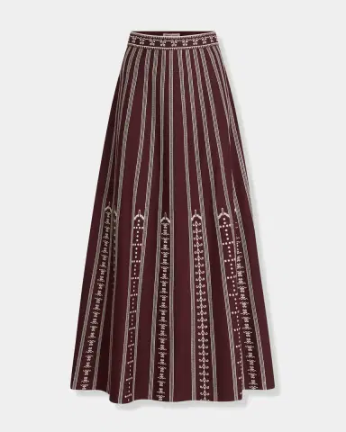 Emporio Sirenuse Camille Skirt with Greek Mask Embroidery | Thumbnail 7