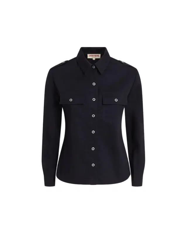 Emporio Sirenuse Lily Shirt with Greek Mask Embroidery