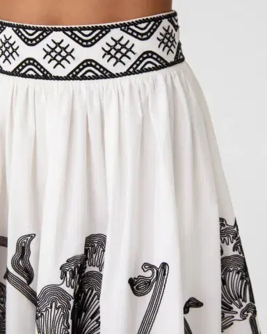 Emporio Sirenuse Ombretta Skirt with Peony Embroidery | Thumbnail 10