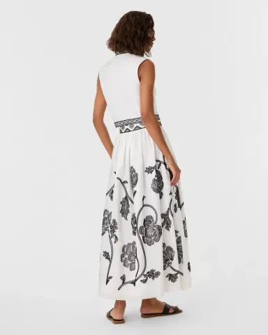 Emporio Sirenuse Ombretta Skirt with Peony Embroidery | Thumbnail 6
