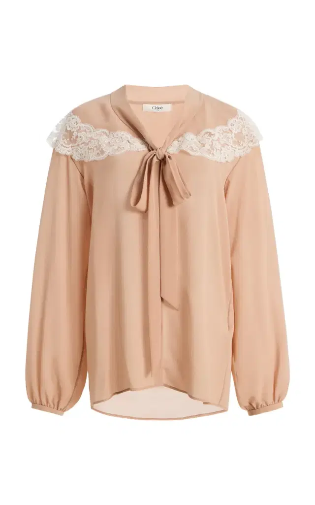 Chloé Bow Silk Top