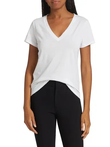 Vince Women's Plunging V-Neck T-Shirt | Thumbnail 3 Vince Women's Plunging V-Neck T-Shirt | Thumbnail 3