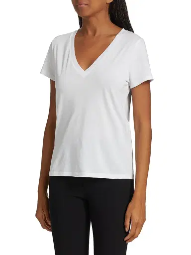 Vince Women's Plunging V-Neck T-Shirt | Thumbnail 4 Vince Women's Plunging V-Neck T-Shirt | Thumbnail 4