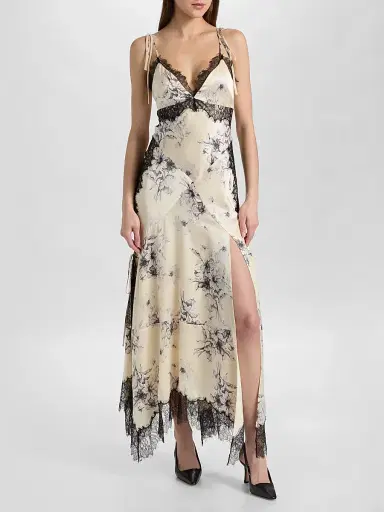 Cinq à Sept Women's Antonella Floral Slip Gown - Gardenia Black | Thumbnail 2