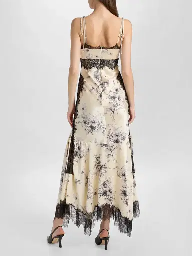 Cinq à Sept Women's Antonella Floral Slip Gown - Gardenia Black | Thumbnail 5