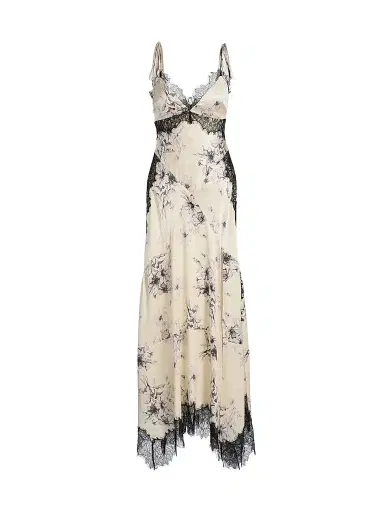 Cinq à Sept Women's Antonella Floral Slip Gown - Gardenia Black | Thumbnail 1