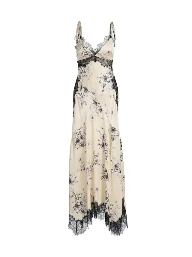 Cinq à Sept Women's Jett Hand-Sketched Floral Maxi Dress - Gardenia Black