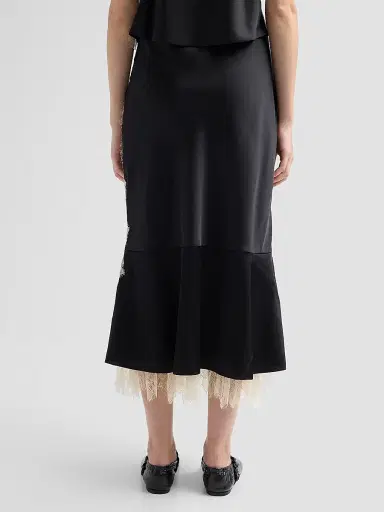 Cinq à Sept Women's Esme Satin Liore Midi Skirt - Black Gardenia | Thumbnail 3 Cinq à Sept Women's Esme Satin Liore Midi Skirt - Black Gardenia | Thumbnail 3