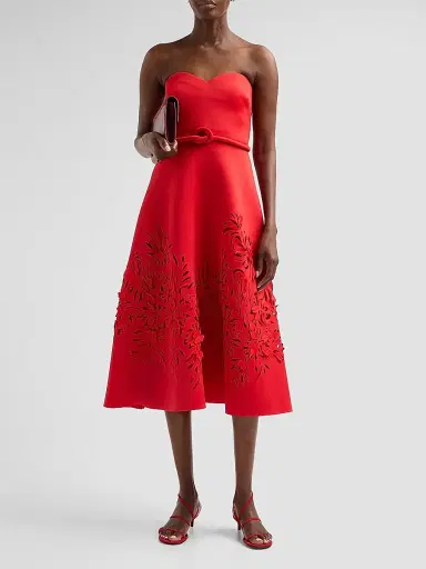 BADGLEY MISCHKA Women's Floral Laser-Cut Strapless Cocktail Dress | Thumbnail 2 BADGLEY MISCHKA Women's Floral Laser-Cut Strapless Cocktail Dress | Thumbnail 2