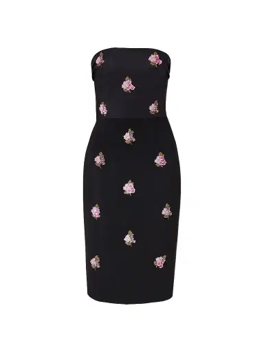 Carolina Herrera Women's Floral Sequin Strapless Midi-Dress - Black - Size 10 | Thumbnail 1 Carolina Herrera Women's Floral Sequin Strapless Midi-Dress - Black - Size 10 | Thumbnail 1