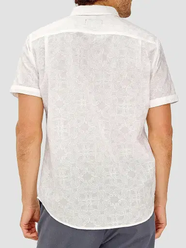 Rails Men's Hale Embroidered Cotton Shirt - Whirling Daisy White | Thumbnail 4