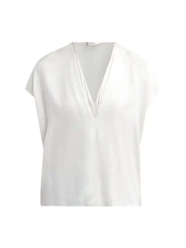Vince Women's Double V-Neck Silk-Blend Top - Off White