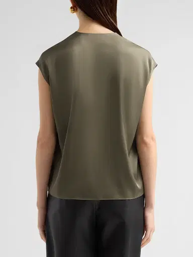 Vince Women's Double V-Neck Silk-Blend Top | Thumbnail 3 Vince Women's Double V-Neck Silk-Blend Top | Thumbnail 3