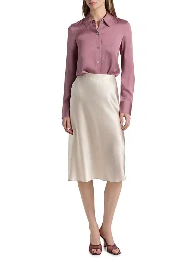 Vince Women's Slim-Fit Classic Shirt - Dusty Peony - Size XXS | Thumbnail 2 Vince Women's Slim-Fit Classic Shirt - Dusty Peony - Size XXS | Thumbnail 2
