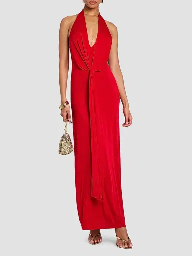 SEROYA Women's Kayla Knot-Front Open-Back Maxi Dress | Thumbnail 2 SEROYA Women's Kayla Knot-Front Open-Back Maxi Dress | Thumbnail 2