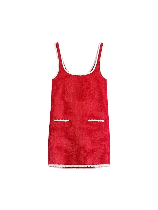 SEROYA Women's Brianna Two-Tone Knit Mini Dress - Derby Red Eggshell