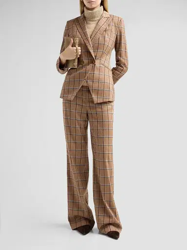 Veronica Beard Women's Tonelli Plaid Flared Pants - Ochre Multi - Size 12 | Thumbnail 2 Veronica Beard Women's Tonelli Plaid Flared Pants - Ochre Multi - Size 12 | Thumbnail 2
