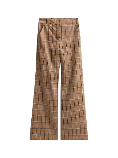 Veronica Beard Women's Tonelli Plaid Flared Pants - Ochre Multi - Size 12 | Thumbnail 1 Veronica Beard Women's Tonelli Plaid Flared Pants - Ochre Multi - Size 12 | Thumbnail 1