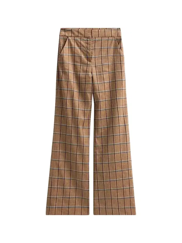 Veronica Beard Women's Tonelli Plaid Flared Pants - Ochre Multi
