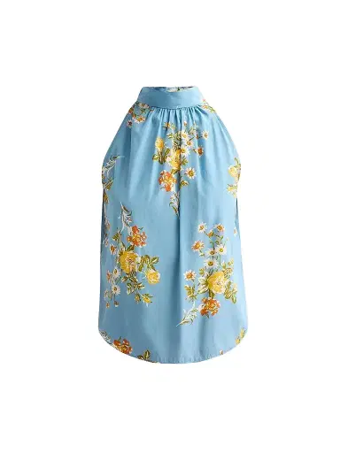 Veronica Beard Women's Kovi Floral Silk-Blend Top - Blue River Multi - Size 16 | Thumbnail 1 Veronica Beard Women's Kovi Floral Silk-Blend Top - Blue River Multi - Size 16 | Thumbnail 1