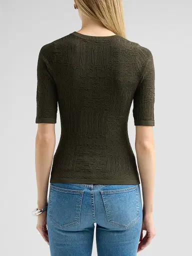 Veronica Beard Women's Garron Patchwork Sweater - Loden - Size XL | Thumbnail 3 Veronica Beard Women's Garron Patchwork Sweater - Loden - Size XL | Thumbnail 3