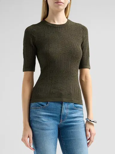 Veronica Beard Women's Garron Patchwork Sweater - Loden - Size XL | Thumbnail 4 Veronica Beard Women's Garron Patchwork Sweater - Loden - Size XL | Thumbnail 4