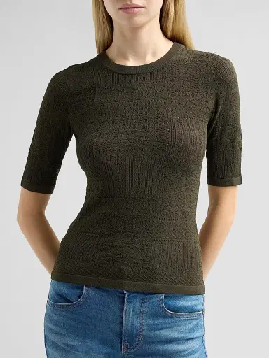 Veronica Beard Women's Garron Patchwork Sweater - Loden - Size XL | Thumbnail 5 Veronica Beard Women's Garron Patchwork Sweater - Loden - Size XL | Thumbnail 5