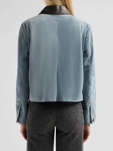 Veronica Beard Women's Walters Cropped Barn Jacket - Blue Steel - Size XL | Thumbnail 3