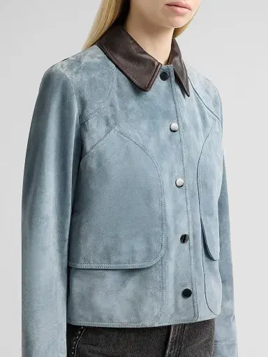 Veronica Beard Women's Walters Cropped Barn Jacket - Blue Steel - Size XL | Thumbnail 5