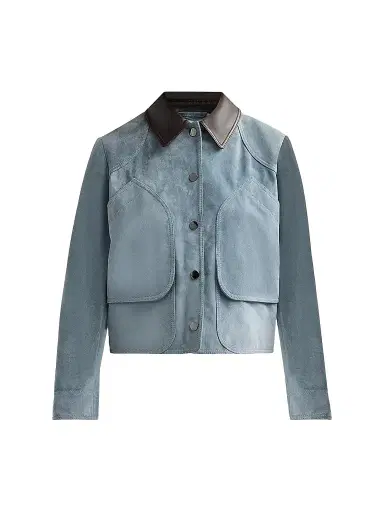 Veronica Beard Women's Walters Cropped Barn Jacket - Blue Steel - Size XL | Thumbnail 1