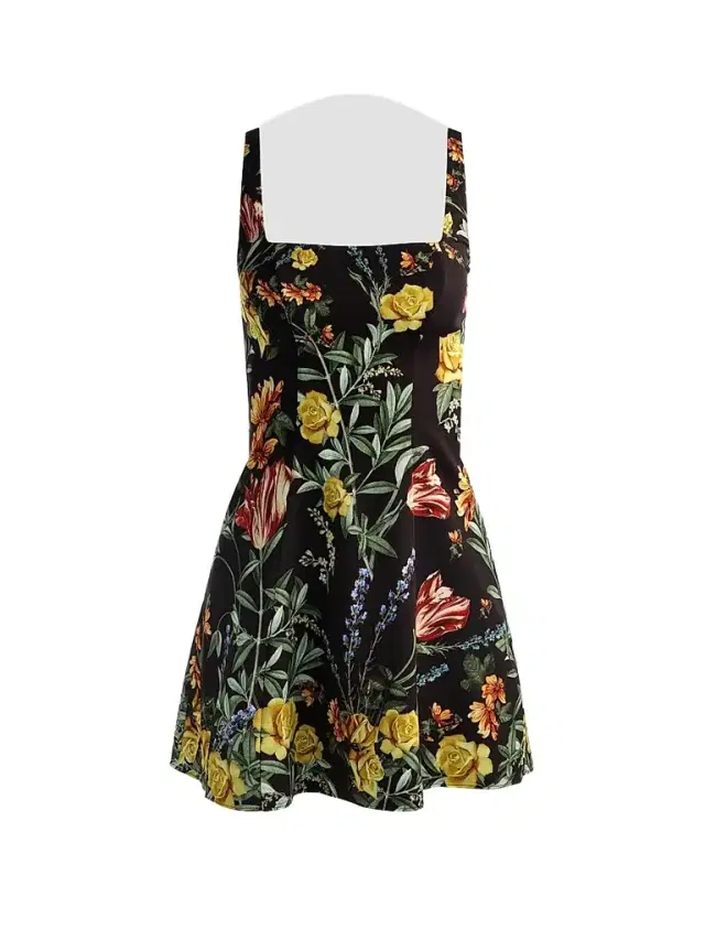 ALICE + OLIVIA Women's Julia Floral Print Mini Dress - Desert Sprigs Black