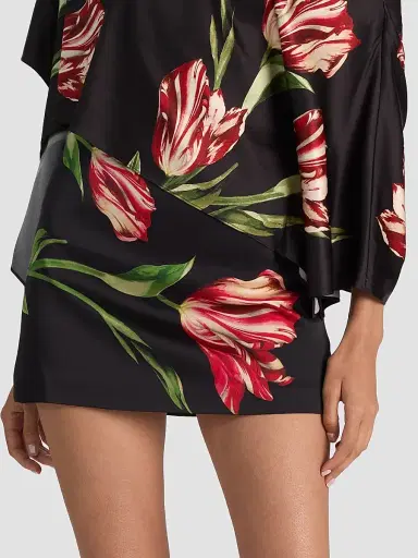 ALICE + OLIVIA Women's Rubi Micro Mini Skirt - Soft Tulip Black | Thumbnail 6