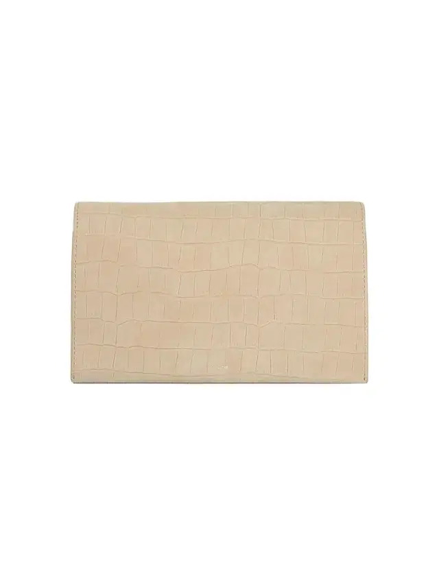 Vince Women's Croc-Embossed Nubuck Wallet On Strap - Marzipan