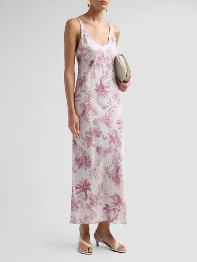 L'Agence Women's Akiya Floral Tank Dress - Tan Textured Jungle - Size XXL | Thumbnail 4 L'Agence Women's Akiya Floral Tank Dress - Tan Textured Jungle - Size XXL | Thumbnail 4