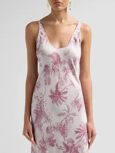 L'Agence Women's Akiya Floral Tank Dress - Tan Textured Jungle - Size XXL | Thumbnail 5 L'Agence Women's Akiya Floral Tank Dress - Tan Textured Jungle - Size XXL | Thumbnail 5