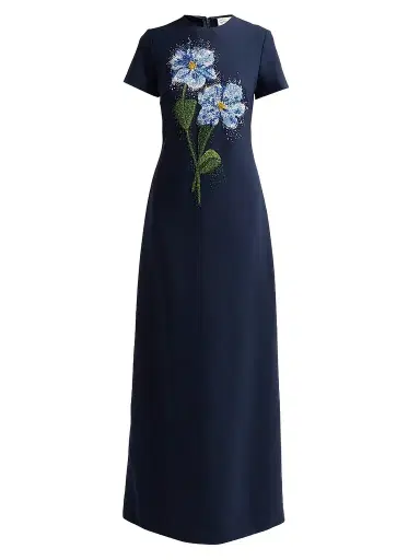 Oscar de la Renta Women's Floral Beaded Chine Embroidered Caftan | Thumbnail 1 Oscar de la Renta Women's Floral Beaded Chine Embroidered Caftan | Thumbnail 1